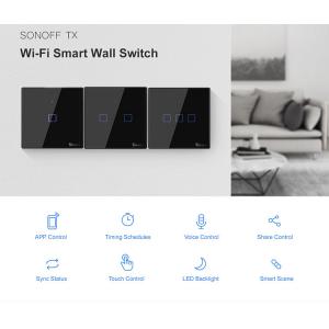 SONOFF smart διακόπτης ΤΧ-T3EU1C, αφής, μονός, μαύρος | Οικιακές & Προσωπικές Συσκευές | elabstore.gr