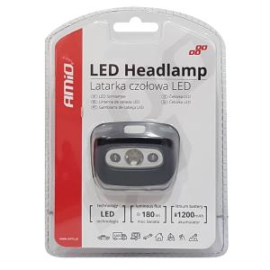 AMIO LED φακός κεφαλής 02200, 3W, 180 lumens, 1200mAh | Φωτισμός | elabstore.gr