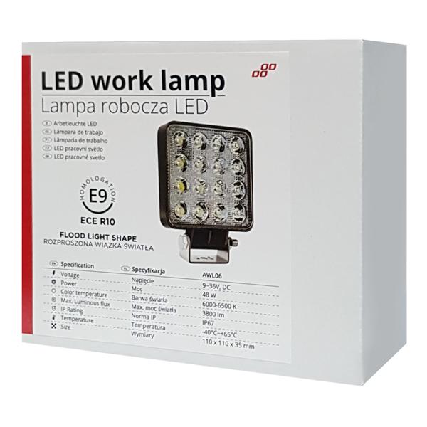 AMIO LED προβολέας AWL10, τετράγωνος, 3800lm, IP67, 48W, 9-36V | eLabstore.gr AMIO LED προβολέας AWL10, τετράγωνος, 3800lm, IP67, 48W, 9-36V | Φωτισμός | elabstore.gr