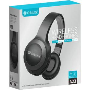 CELEBRAT headphones με μικρόφωνο A23-ΒΚ, bluetooth, 40mm, μαύρο | Αξεσουάρ κινητών | elabstore.gr