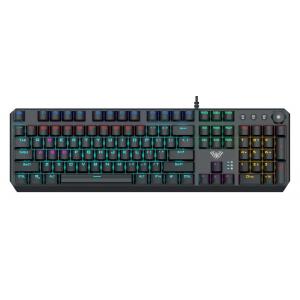 AULA Gaming πληκτρολόγιο F2066-Ι, RGB φωτισμός, μηχανικά πλήκτρα, μαύρο | Συνοδευτικά PC | elabstore.gr