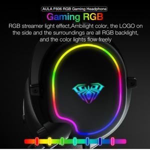 AULA gaming headset Wind F606, RGB, USB/3.5mm, 50mm, μαύρο | Συνοδευτικά PC | elabstore.gr