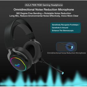 AULA gaming headset Wind F606, RGB, USB/3.5mm, 50mm, μαύρο | Συνοδευτικά PC | elabstore.gr