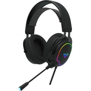 AULA gaming headset Wind F606, RGB, USB/3.5mm, 50mm, μαύρο | Συνοδευτικά PC | elabstore.gr
