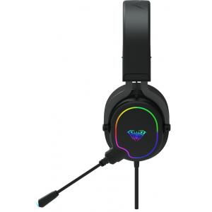 AULA gaming headset Wind F606, RGB, USB/3.5mm, 50mm, μαύρο | Συνοδευτικά PC | elabstore.gr