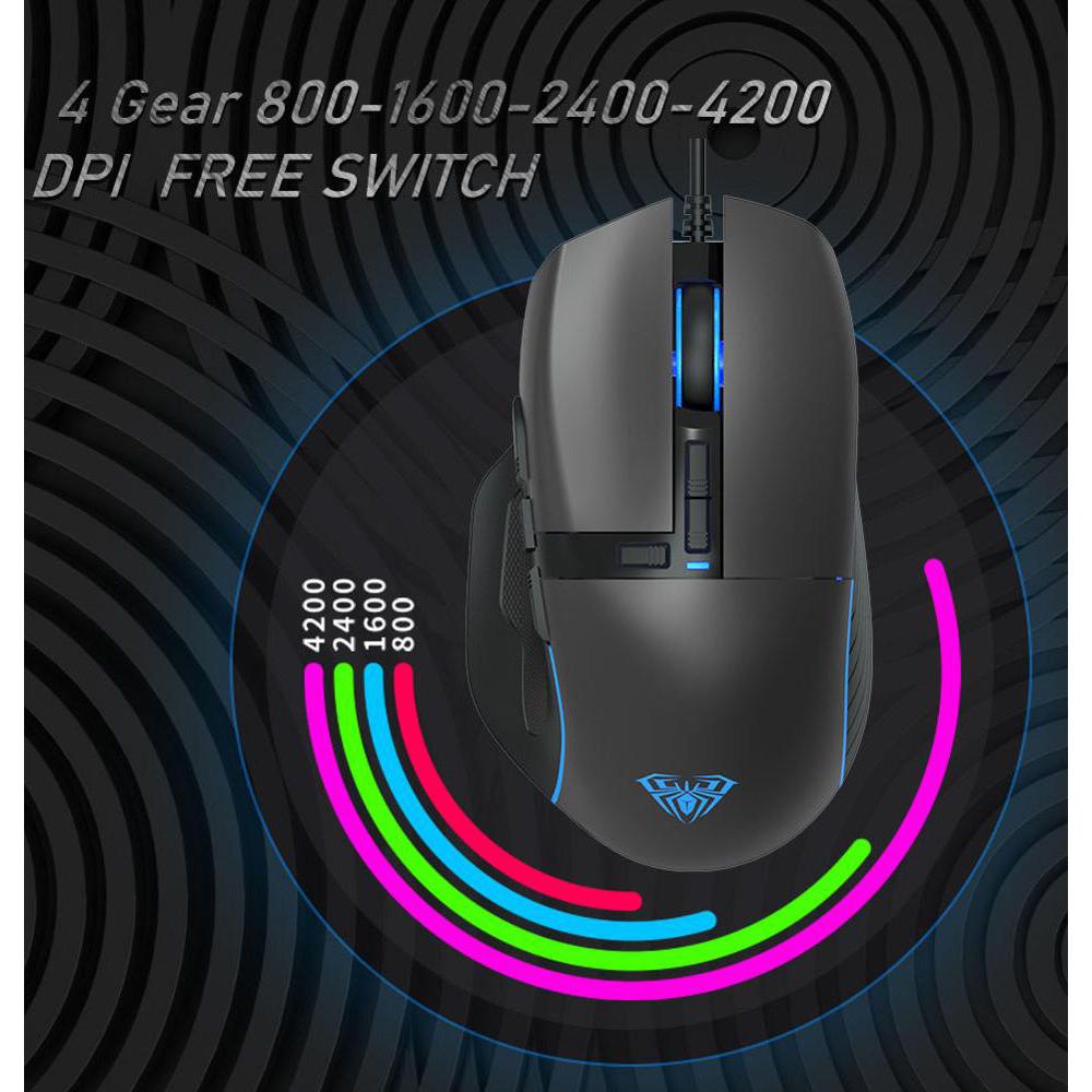 AULA ενσύρματο gaming ποντίκι Wind F808, 4200DPI, 10 πλήκτρα, RGB, μαύρο | eLabstore.gr AULA ενσύρματο gaming ποντίκι Wind F808, 4200DPI, 10 πλήκτρα, RGB, μαύρο | Συνοδευτικά PC | elabstore.gr