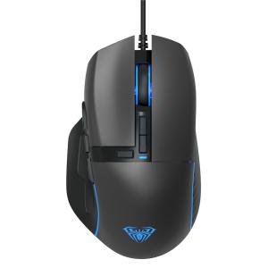 AULA ενσύρματο gaming ποντίκι Wind F808, 4200DPI, 10 πλήκτρα, RGB, μαύρο | Συνοδευτικά PC | elabstore.gr
