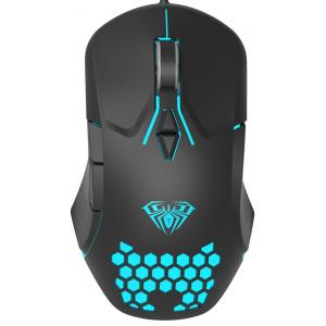 AULA ενσύρματο gaming ποντίκι Wind F809, 3200DPI, 7 πλήκτρα, RGB, μαύρο | Συνοδευτικά PC | elabstore.gr