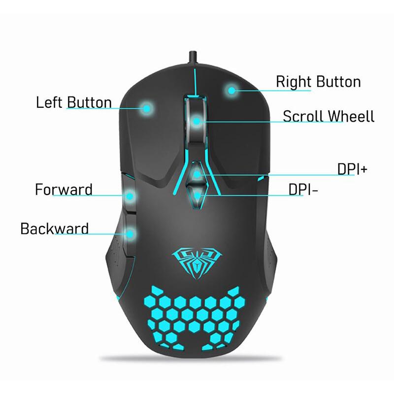 AULA ενσύρματο gaming ποντίκι Wind F809, 3200DPI, 7 πλήκτρα, RGB, μαύρο | eLabstore.gr AULA ενσύρματο gaming ποντίκι Wind F809, 3200DPI, 7 πλήκτρα, RGB, μαύρο | Συνοδευτικά PC | elabstore.gr