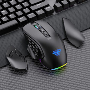 AULA ενσύρματο gaming ποντίκι Fire Η510 10000DPI, 14 πλήκτρα, RGB, μαύρο | Συνοδευτικά PC | elabstore.gr