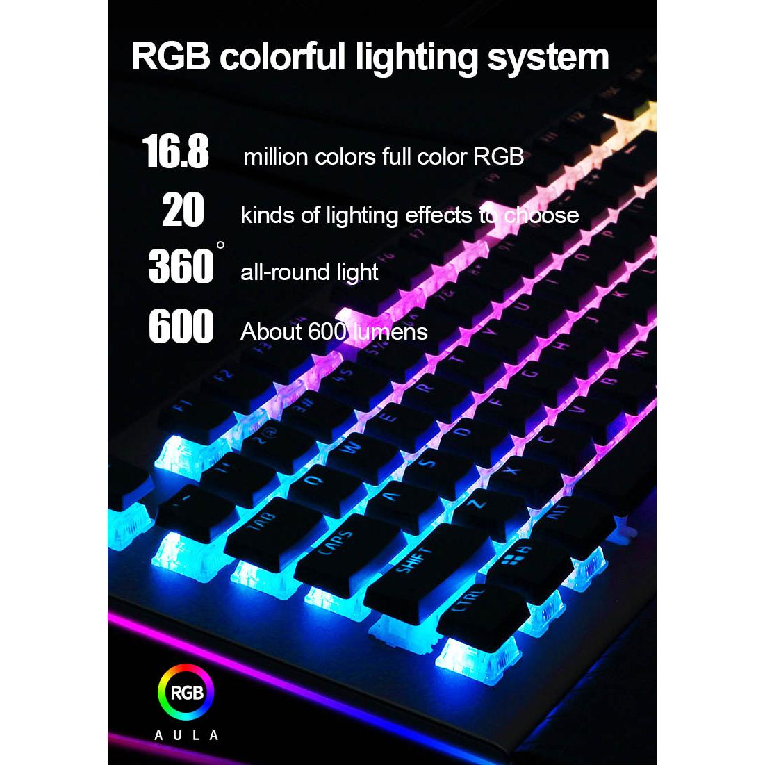 AULA Gaming πληκτρολόγιο L2098, RGB φωτισμός, μηχανικά πλήκτρα, μαύρο | eLabstore.gr AULA Gaming πληκτρολόγιο L2098, RGB φωτισμός, μηχανικά πλήκτρα, μαύρο | Συνοδευτικά PC | elabstore.gr