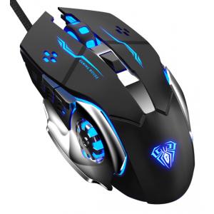 AULA ενσύρματο gaming ποντίκι Mountain S20, 2400DPI, 6 πλήκτρα, μαύρο | Συνοδευτικά PC | elabstore.gr