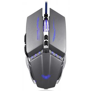 AULA ενσύρματο gaming ποντίκι Mountain S30, 2400DPI, 6 πλήκτρα, ασημί | Συνοδευτικά PC | elabstore.gr