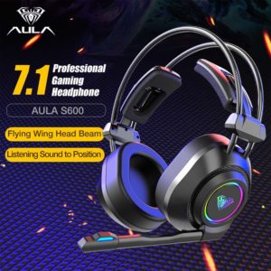 AULA gaming headset Mountain S600, RGB, USB, 50mm, μαύρο | eLabstore.gr AULA gaming headset Mountain S600, RGB, USB, 50mm, μαύρο | Συνοδευτικά PC | elabstore.gr