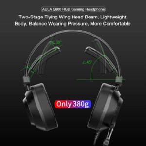 AULA gaming headset Mountain S600, RGB, USB, 50mm, μαύρο | eLabstore.gr AULA gaming headset Mountain S600, RGB, USB, 50mm, μαύρο | Συνοδευτικά PC | elabstore.gr