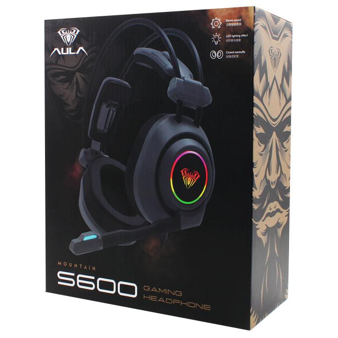 AULA gaming headset Mountain S600, RGB, USB, 50mm, μαύρο | eLabstore.gr AULA gaming headset Mountain S600, RGB, USB, 50mm, μαύρο - Image 6