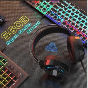 AULA gaming headset Mountain S603, RGB, USB/3.5mm, 50mm, μαύρο | eLabstore.gr AULA gaming headset Mountain S603, RGB, USB/3.5mm, 50mm, μαύρο | Συνοδευτικά PC | elabstore.gr
