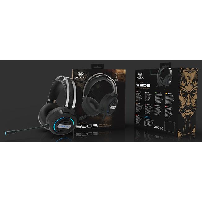 AULA gaming headset Mountain S603, RGB, USB/3.5mm, 50mm, μαύρο | eLabstore.gr AULA gaming headset Mountain S603, RGB, USB/3.5mm, 50mm, μαύρο - Image 6