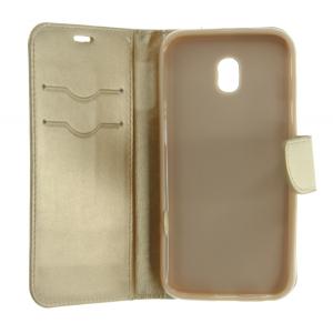 POWERTECH Θήκη Book Leather Silicon για Samsung J3 2017 EU, Gold | Αξεσουάρ κινητών | elabstore.gr