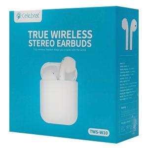 CELEBRAT earphones W10, true wireless, με θήκη φόρτισης, λευκά | eLabstore.gr CELEBRAT earphones W10, true wireless, με θήκη φόρτισης, λευκά | Αξεσουάρ κινητών | elabstore.gr