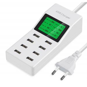 USB φορτιστής 8 θέσεων με LCD monitor TOOL-0006, 5V 0.5A έως 2.1A | Εργαλεία | elabstore.gr