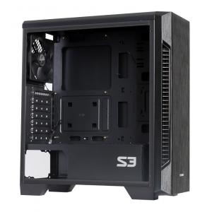 ZALMAN PC case S3 TG, mid tower, 424x196x462mm, 3x fan, διάφανο πλαϊνό | eLabstore.gr