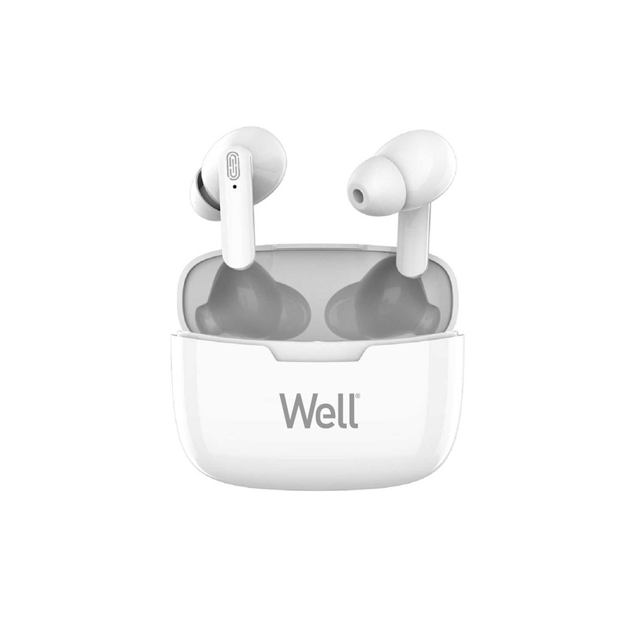 Ακουστικό In-ear Bluetooth V5.0 True Wireless w/Docking station Λευκό Well BOOSTWE-WL. | eLabstore.gr Ακουστικό In-ear Bluetooth V5.0 True Wireless w/Docking station Λευκό Well BOOSTWE-WL. | Περιφερειακά | elabstore.gr