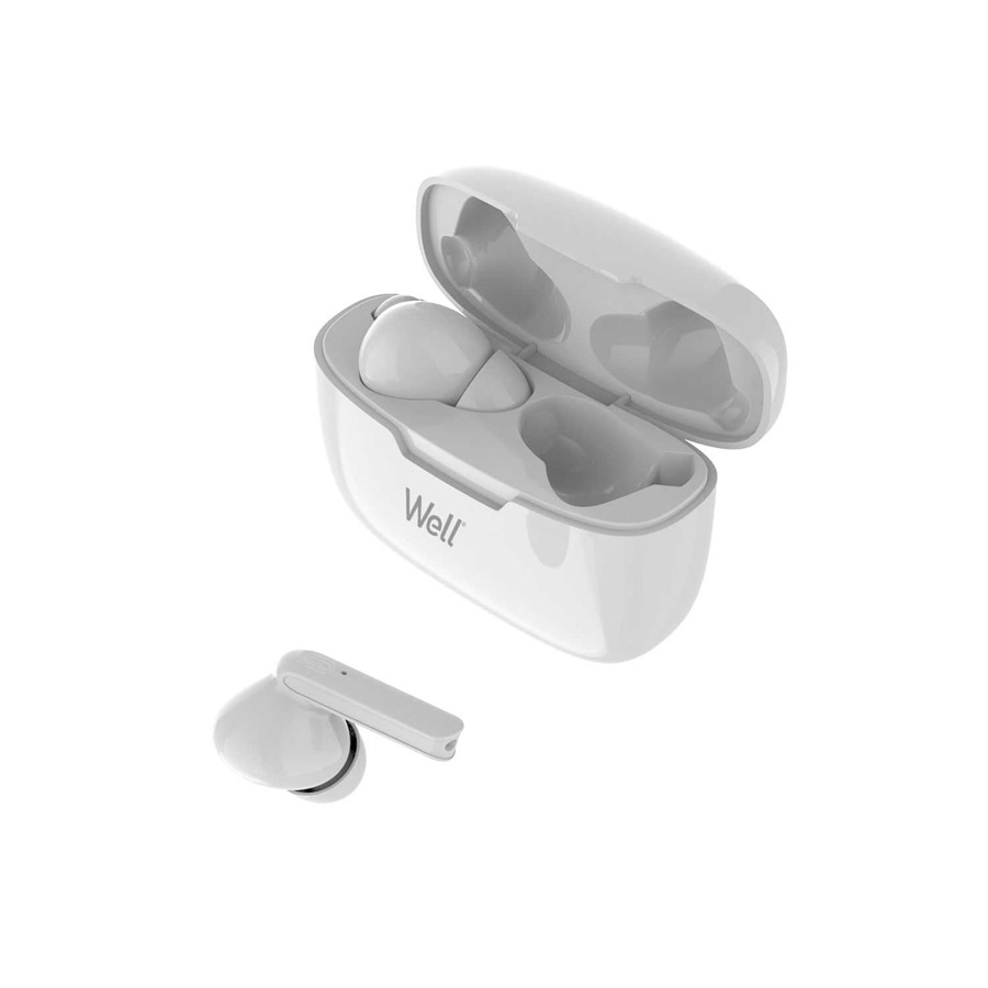 Ακουστικό In-ear Bluetooth V5.0 True Wireless w/Docking station Λευκό Well BOOSTWE-WL. | eLabstore.gr Ακουστικό In-ear Bluetooth V5.0 True Wireless w/Docking station Λευκό Well BOOSTWE-WL. | Περιφερειακά | elabstore.gr