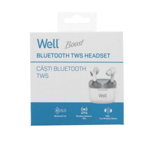 Ακουστικό In-ear Bluetooth V5.0 True Wireless w/Docking station Λευκό Well BOOSTWE-WL. | eLabstore.gr Ακουστικό In-ear Bluetooth V5.0 True Wireless w/Docking station Λευκό Well BOOSTWE-WL. | Περιφερειακά | elabstore.gr