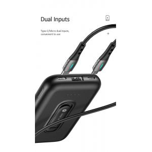 USAMS Power Bank PB51 4000mAh, 1x output & wireless, 2A, μαύρο | Αξεσουάρ κινητών | elabstore.gr