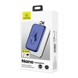 USAMS Power Bank PB51 4000mAh, 1x output & wireless, 2A, μπλε | eLabstore.gr