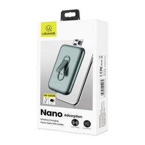 USAMS Power Bank PB51 4000mAh, 1x output & wireless, 2A, πράσινο | eLabstore.gr
