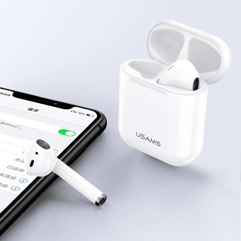 USAMS earphones US-YA001 με θήκη φόρτισης, True Wireless, λευκά | eLabstore.gr USAMS earphones US-YA001 με θήκη φόρτισης, True Wireless, λευκά | Αξεσουάρ κινητών | elabstore.gr
