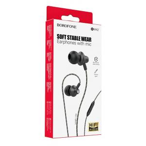 BOROFONE earphones με μικρόφωνο BM42, 3.5mm, 1.2m, μαύρα | Αξεσουάρ κινητών | elabstore.gr