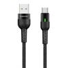 BOROFONE καλώδιο USB σε Type-C BU17, LED, 2.4A, 1.2m, μαύρο | Αξεσουάρ κινητών | elabstore.gr