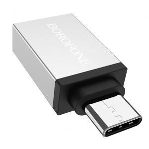 BOROFONE αντάπτορας BV3, Type-C σε USB 3.0, OTG, ασημί | Αξεσουάρ κινητών | elabstore.gr