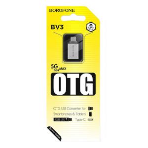 BOROFONE αντάπτορας BV3, Type-C σε USB 3.0, OTG, ασημί | eLabstore.gr