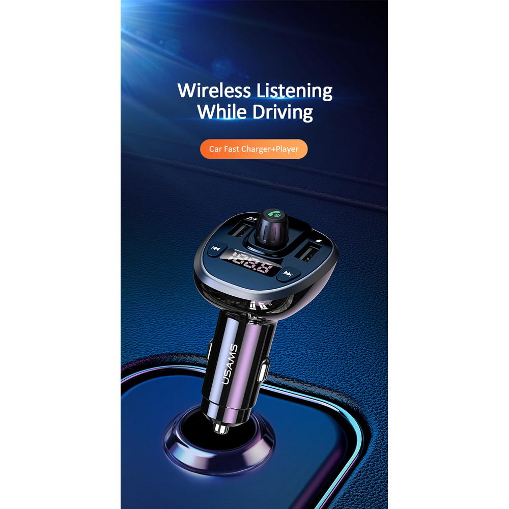 USAMS FM transmitter με οθόνη US-CC115, 2x USB, SD card, 3.4A, μαύρο | eLabstore.gr USAMS FM transmitter με οθόνη US-CC115, 2x USB, SD card, 3.4A, μαύρο | Gadgets - Αξεσουάρ | elabstore.gr