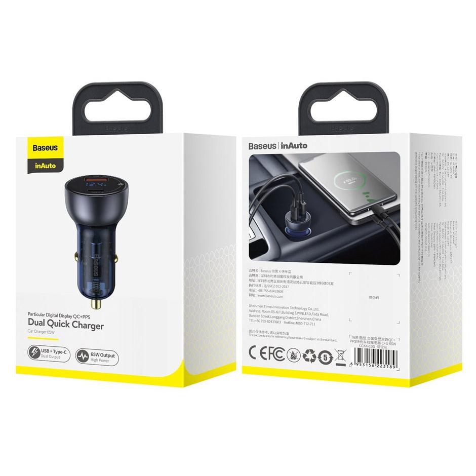 BASEUS φορτιστής αυτοκινήτου CCKX-C0G, USB & type-C, 5A 65W, μαύρος | eLabstore.gr BASEUS φορτιστής αυτοκινήτου CCKX-C0G, USB & type-C, 5A 65W, μαύρος | Αξεσουάρ κινητών | elabstore.gr