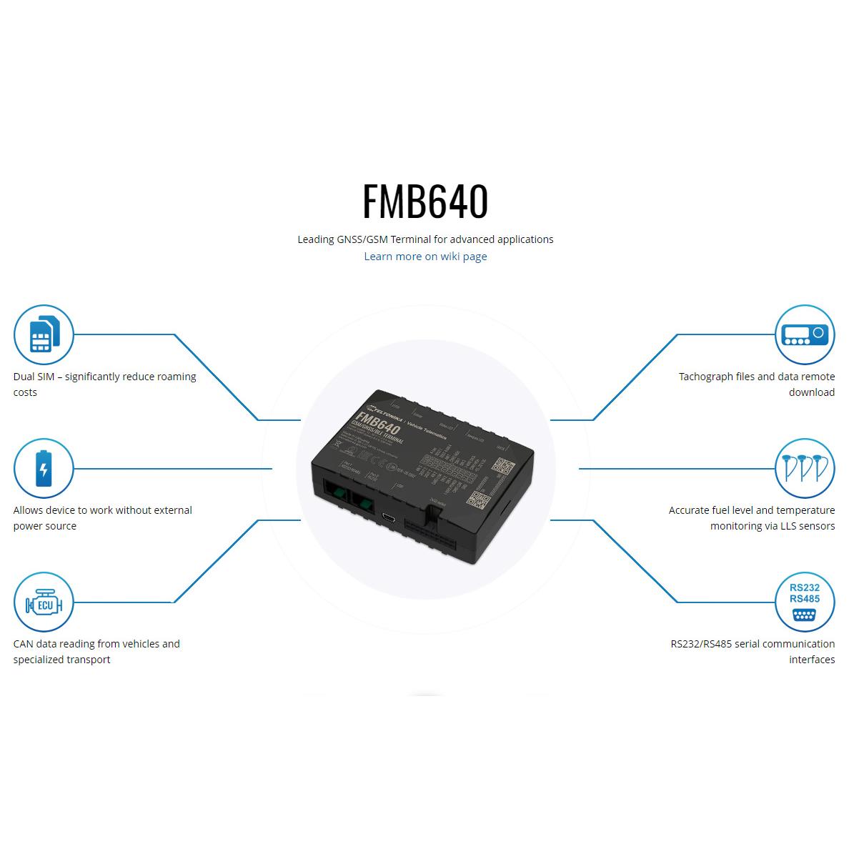 TELTONIKA GPS Tracker αυτοκινήτου FMB640, GSM/GPRS/GNSS, BT, Dual SIM | eLabstore.gr TELTONIKA GPS Tracker αυτοκινήτου FMB640, GSM/GPRS/GNSS, BT, Dual SIM | GPS | elabstore.gr