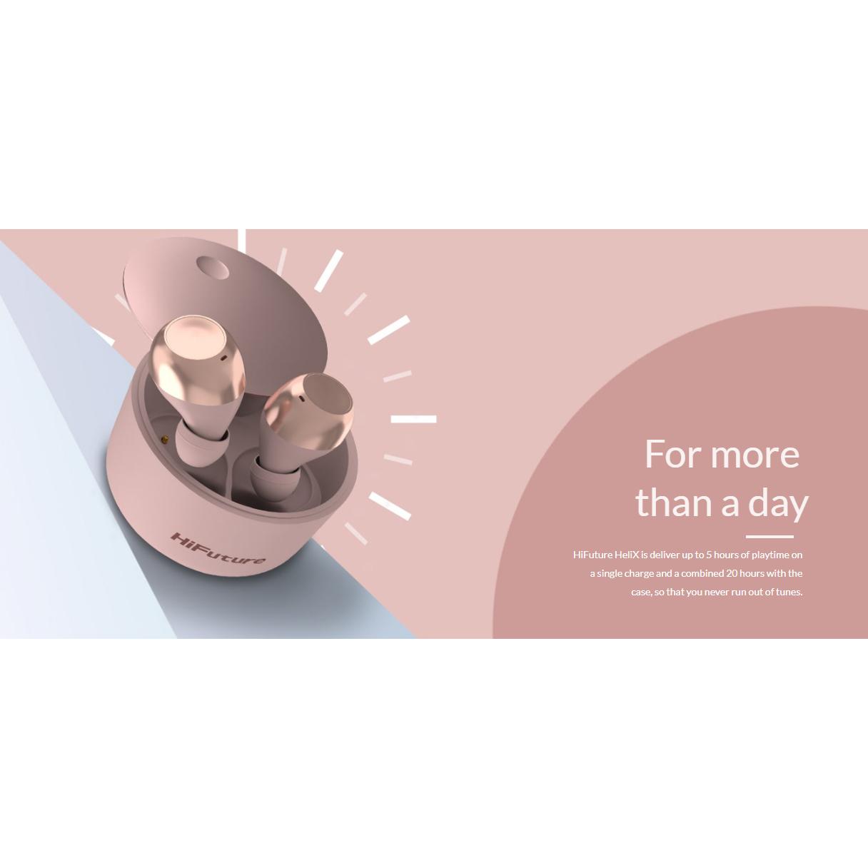 HIFUTURE earphones HeliX με θήκη φόρτισης, true wireless, ροζ | eLabstore.gr HIFUTURE earphones HeliX με θήκη φόρτισης, true wireless, ροζ - Image 6