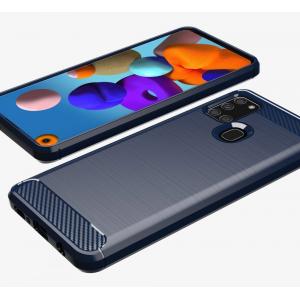 POWERTECH Θήκη Carbon Flexible MOB-1565 για Samsung A21S, μπλε | Αξεσουάρ κινητών | elabstore.gr