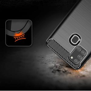 POWERTECH Θήκη Carbon Flexible MOB-1565 για Samsung A21S, μπλε | Αξεσουάρ κινητών | elabstore.gr