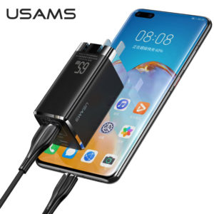 USAMS φορτιστής τοίχου MTXLOGTC01 GaN με καλώδιο, 3xUSB, 65W, μαύρο | Αξεσουάρ κινητών | elabstore.gr