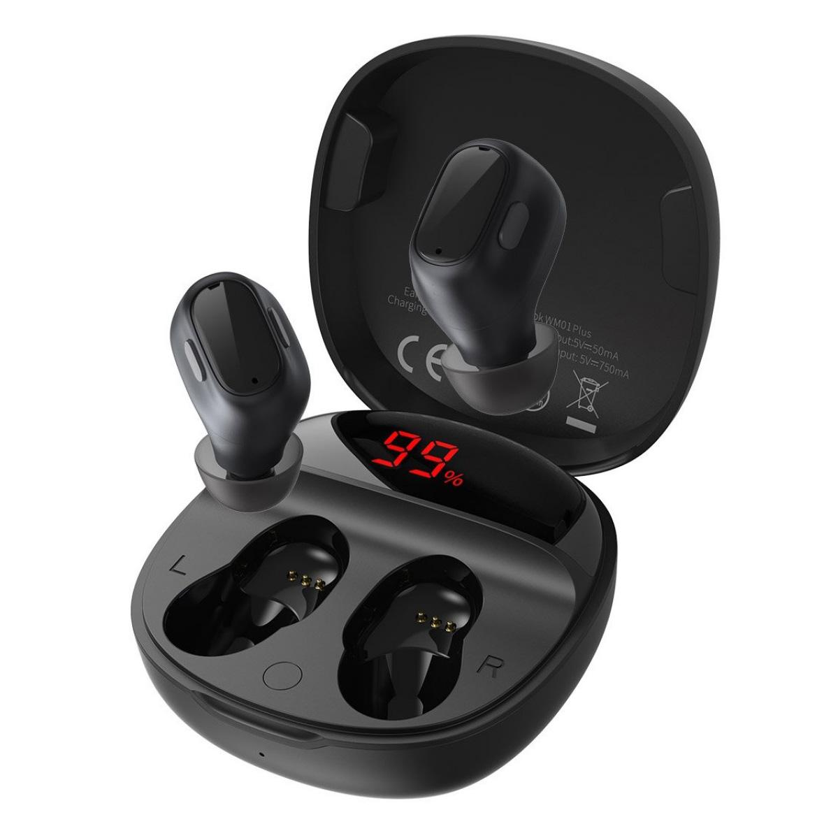 BASEUS earphones Encok WM01 Plus True Wireless, με θήκη φόρτισης, μαύρα | eLabstore.gr BASEUS earphones Encok WM01 Plus True Wireless, με θήκη φόρτισης, μαύρα | Αξεσουάρ κινητών | elabstore.gr