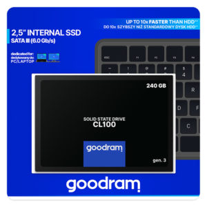 GOODRAM SSD CL100 Gen.3 240GB, 2.5", SATA III, 520-400MB/s, 3D TLC NAND | PC & Αναβάθμιση | elabstore.gr