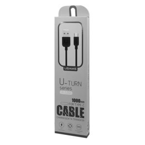 USAMS Καλώδιο USB σε Type-C US-SJ099 U-Turn, 1m, μαύρο | Αξεσουάρ κινητών | elabstore.gr