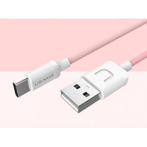USAMS Καλώδιο USB σε Type-C US-SJ099 U-Turn, 1m, ροζ | Αξεσουάρ κινητών | elabstore.gr