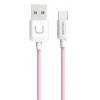 USAMS Καλώδιο USB σε Type-C US-SJ099 U-Turn, 1m, ροζ | Αξεσουάρ κινητών | elabstore.gr