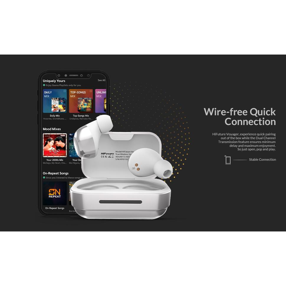 HIFUTURE earphones Voyager με θήκη φόρτισης, true wireless, λευκά | eLabstore.gr HIFUTURE earphones Voyager με θήκη φόρτισης, true wireless, λευκά - Image 6